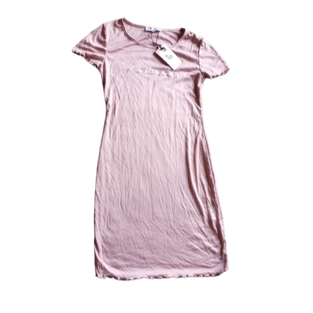 Sincerely Jules Womens Dress Sz M Pink Ribbed Knit NWT